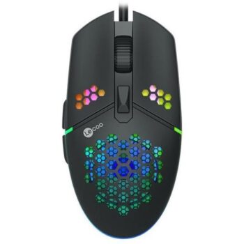 Lecoo MS105 RGB Gaming Mouse, Wired Ergonomic Optical Mouse, 4-Speed Adjustable DPI up to 3200 for PC, Laptop, Computer, Black