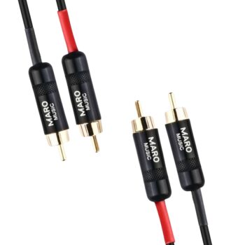 Maro Music 2RCA Male to 2 RCA Male Stereo Audio Cable Gold Plated for Speakers, TV, Amplifier,  Home Theater, 10ft