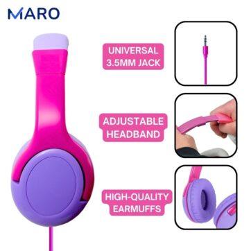 Maro Wired Kids Headphones with Adjustable Headband 3