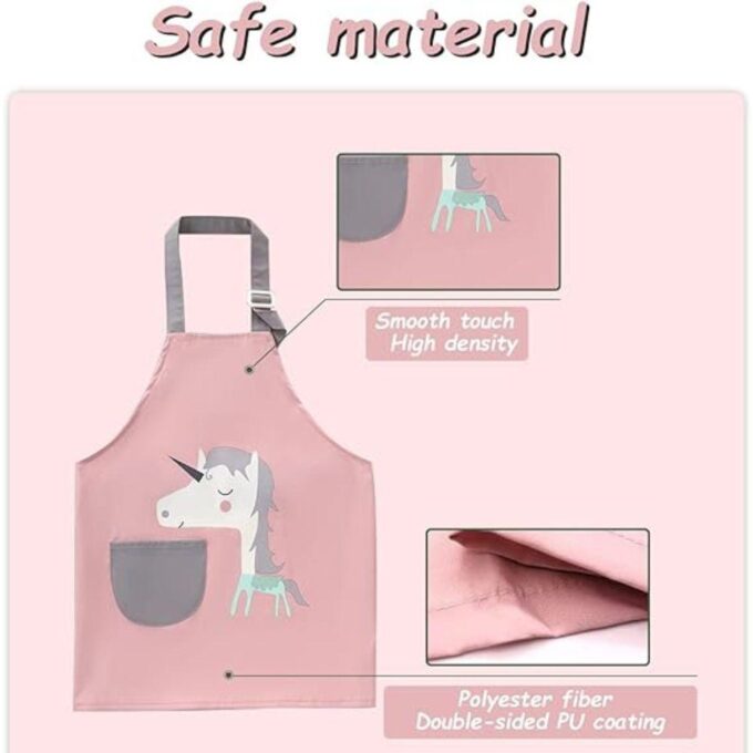 Unicorn Cartoon Kids Apron Art Smock Apron Painting Toddler 7