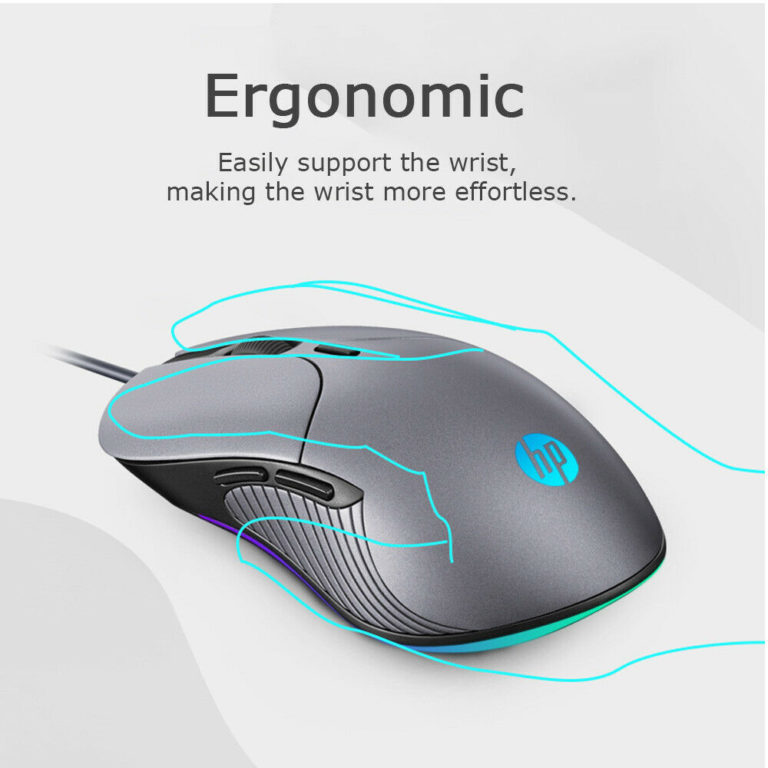 HP M280 USB Wired Gaming Mouse with RGB, DPI Up to 2400, Optical Ergonomic Mouse